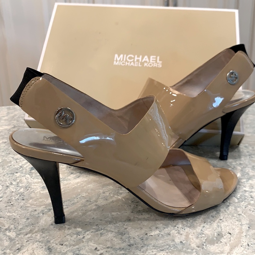 Michael Kors Fawn Patent Leather High Heels Sandals